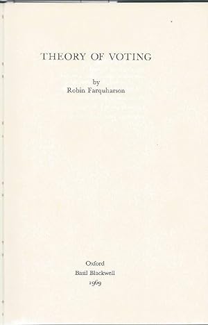 Imagen del vendedor de THEORY OF VOTING a la venta por Invito alla Lettura