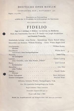 Fidelio. Neuinszenierung. Hauptprobe zur Festvorstellung anläßlich der 50. Wiederkehr des Eröffnu...