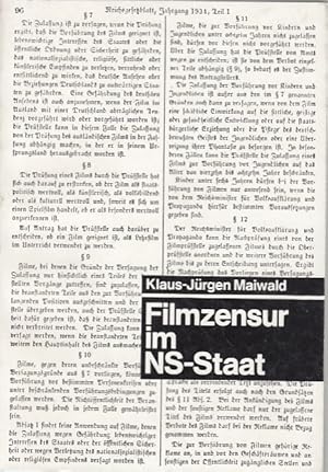 Filmzensur im NS-Staat. Klaus-Jürgen Maiwald