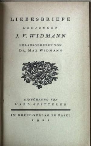 Imagen del vendedor de Liebesbriefe des jungen J.V.Widmann a la venta por books4less (Versandantiquariat Petra Gros GmbH & Co. KG)