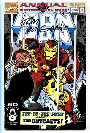 IRON MAN Annual #12 1991 Signed on cover by TOM MORGAN
