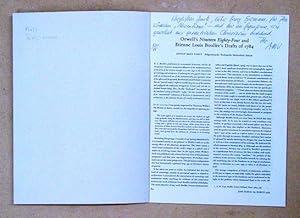 Bild des Verkufers fr [George] Orwell?s Nineteen Eighty-Four and Etienne Louis Boulle?s Drafts of 1784. zum Verkauf von antiquariat peter petrej - Bibliopolium AG