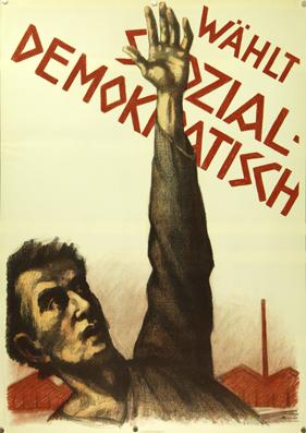 Plakat - Wählt Sozialdemokratisch. Lithographie.