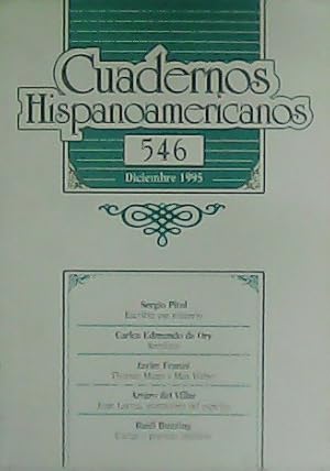 Imagen del vendedor de Cuadernos Hispanoamericanos n 546. Colaboran: Sergio Pitol, Carlos Edmundo de Ory, Javier Franz. a la venta por Librera y Editorial Renacimiento, S.A.