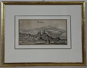 Dürckheim (Bad Dürkheim in der Pfalz). Gesamtansicht. Kupferstich von Merian, ca.