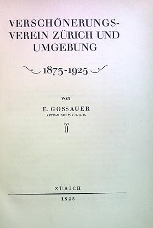 Seller image for Pflanzen- und Vogelschutz - in: Verschnerungsverein Zrich und Umgebung 1873 - 1925. for sale by books4less (Versandantiquariat Petra Gros GmbH & Co. KG)