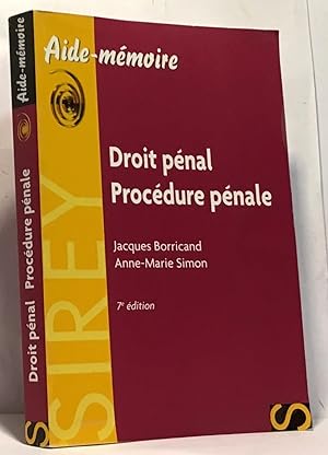 Imagen del vendedor de Droit pnal - Procdure pnale a la venta por crealivres