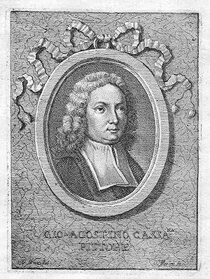 Bild des Verkufers fr Gio. Agostino Cassa Pittore" - Giovanni Agostino Ratti Maler painter Italien Italia Portrait copper engraving zum Verkauf von Antiquariat Steffen Vlkel GmbH