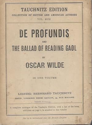 Imagen del vendedor de De Profundis and The Ballad of Reading Gaol a la venta por San Francisco Book Company