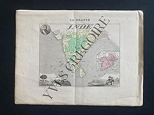 CARTE-LA FRANCE-INDE FRANCAISE-COCHINCHINE FRANCAISE