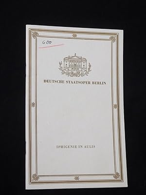 Bild des Verkufers fr Programmheft Deutsche Staatsoper Berlin 1955. IPHIGENIE IN AULIS von du Roullet, Gluck (Musik). Musikal. Ltg.: Hans Lwlein, Insz.: Carl-Heinrich Kreith, Ausstattung: Hainer Hill. Mit Sigrid Ekkehard (Iphigenie), Kurt Rehm, Irmgard Klein, Helmut Melchert, Gnter Gtzlaff, Gerhard Frei, Ruth Keplinger, Walter Gromann, Ursula Weber, Esther Hilbert, Margot Drr zum Verkauf von Fast alles Theater! Antiquariat fr die darstellenden Knste