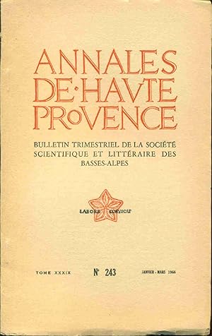 Annales de Haute-Provence . Tome XXXIX. No 243.Petite histoire de Volx et de ses Seigneurs. (à su...