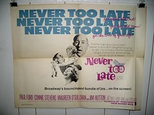 NEVER TOO LATE-1965-CONNIE STEVENS-HALF SHEET-WARNER BR VG