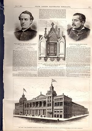 Seller image for ENGRAVING: "The New Saengerfest Building in Buffalo, New York". engraving from Frank Leslie's Illustrated Newspaper: April 7,1883 for sale by Dorley House Books, Inc.
