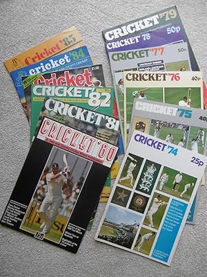 Seller image for Cricket '74 to Cricket '85, a run of 12 TCCB pre-season brochures for sale by Carvid Books