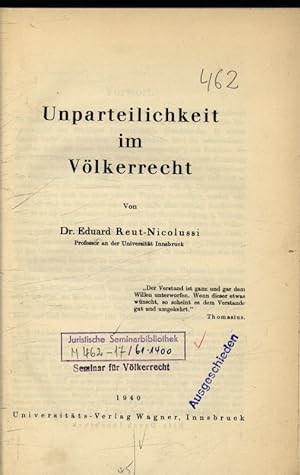 Image du vendeur pour Unparteilichkeit im Vlkerrecht mis en vente par Antiquariat Bookfarm