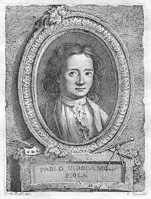 Bild des Verkufers fr Paolo Girolamo Piola" - Paolo Gerolamo Piola Maler painter Portrait Italien Italia copper engraving zum Verkauf von Antiquariat Steffen Vlkel GmbH