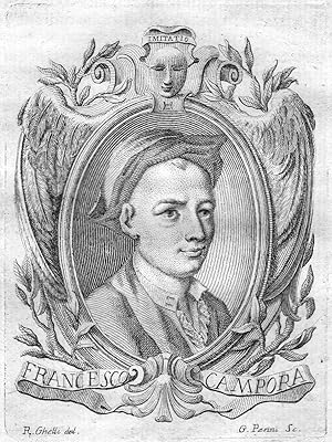 Bild des Verkufers fr Francesco Campora" - Francesco Campora Maler painter Portrait Italien Italia copper engraving zum Verkauf von Antiquariat Steffen Vlkel GmbH