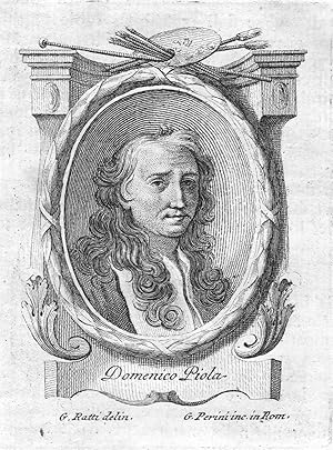 Bild des Verkufers fr Domenico Piola" - Domenico Piola Maler painter Portrait Italia Italien copper engraving zum Verkauf von Antiquariat Steffen Vlkel GmbH