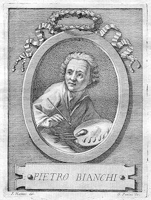 Bild des Verkufers fr Pietro Bianchi" - Pietro Bianchi Maler painter Portrait Italien Italia copper engraving zum Verkauf von Antiquariat Steffen Vlkel GmbH