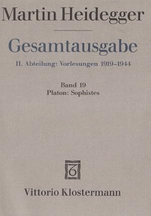 Bild des Verkufers fr Martin Heidegger Gesamtausgabe II. Abteilung. Vorlesungen 1919 - 1944 Band 19: Sophistes zum Verkauf von PlanetderBuecher