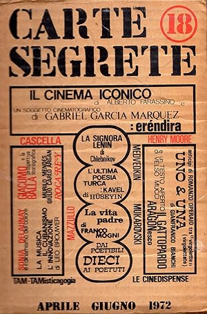 Imagen del vendedor de Carte Segrete. Aprile - Giugno 1972. N. 18 a la venta por Studio Bibliografico Marini