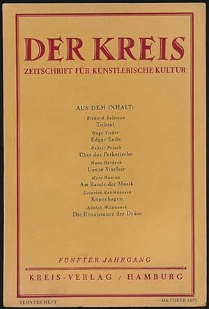 Der Kreis. Zeitschrift für künstlerische Kultur. Fünfter Jahrgang. Zehntes Heft. Oktober 1928.
