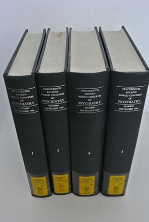 Seller image for Proceedings Fourth World Congress of Psychiatry. Madrid, 5-11 September 1966. (4 Bde / 4 vol. set). I: Plenary Sessions / Symposia. II: Symposia. III - IV: Free Communications. for sale by Antiquariat Bookfarm