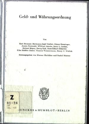 Seller image for Geld- und Whrungsordnung. Schriften des Vereins fr Socialpolitik ; N.F., Bd. 138 for sale by books4less (Versandantiquariat Petra Gros GmbH & Co. KG)