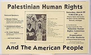 Palestinian Human Rights and the American People [handbill]