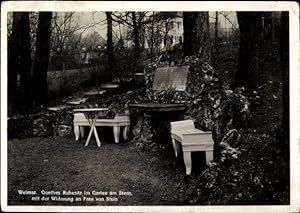 Bild des Verkufers fr Ansichtskarte / Postkarte Weimar in Thringenm Goethes Ruhesitz am Stern, Widmung an Frau von Stein zum Verkauf von akpool GmbH