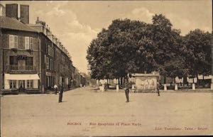 Ansichtskarte / Postkarte Rocroi Ardennes, Rue Dauphine et Place Verte, Cafe