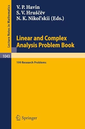 Imagen del vendedor de Linear und Complex Analysis Problem Book : 199 Research Problems a la venta por AHA-BUCH GmbH