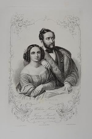 Wilhelm Hensel und Fanny Hensel, geb. Mendelssohn-Bartholdy. Radierung von Weger & Singer aus Aue...