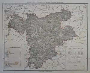 Bild des Verkufers fr Kronland Tyrol u. Vorarlberg und souveraines Frstenthum Liechtenstein. Grenzkolorierte, lithographierte Karte v. H. Mller aus K. Sohr, "Vollstndiger Universal-Handatlas der neueren Erdbeschreibung". Glogau, C. Flemming 1853, 32 x 40 cm zum Verkauf von Antiquariat Johannes Mller