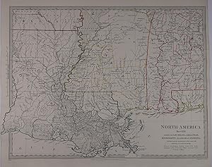 North America. Sheet XIII. Parts of Louisiana, Arkansas, Mississippi, Alabama & Florida. Grenzkol...