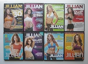 Seller image for Jillian Michaels LOT 8 Fitness DVDs: Killer Abs, 30 Day Shred, Ripped in 30 . for sale by Silicon Valley Fine Books