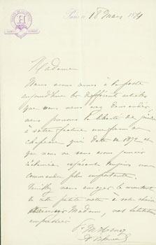 ALS Maison De La Pensee to Madame ___. March 18, 1874.