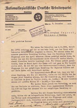 Typed letter from Theo Gassmann to Societa Aeroplani Caproni.