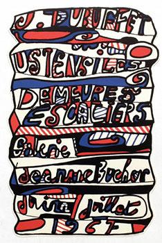 Poster for Ustensiles, demeures, escaliers de Jean Dubuffet : [exposition] Galerie Jeanne Bucher,...