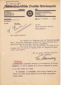 Typed Letter Signed from Theodore Gassmann to the ?Firma Aeroplani Caproni, Milano.?