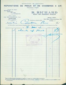 Receipt from R. Richard (14 Rue Descombes, Paris) to M. [Ceriture] (Paris), March 31, 1923.