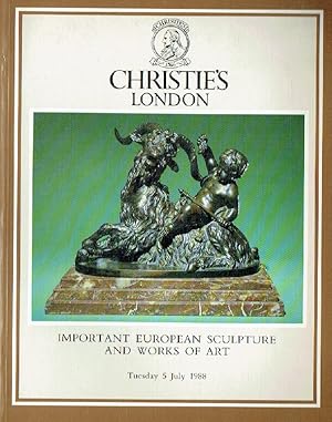 Christies July 1988 Important European Sculpture Works of Art