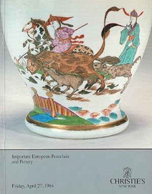 Christies April 1984 Important European Porcelain & Pottery