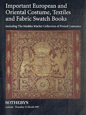 Sothebys March 1997 Important European & Oriental Costumes, Textiles & Swatch Bo