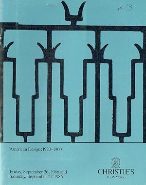 Christies September 1986 American Designs 1920-1960