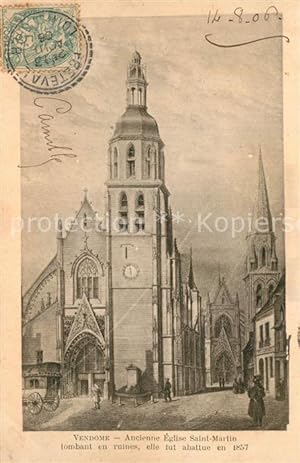 Bild des Verkufers fr Vendome Ancienne Eglise Saint Martin Knstlerkarte zum Verkauf von Versandhandel Boeger