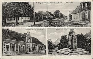 Postkarte Carte Postale Meesiger Dorfstrasse Gasthof Scheffert Kriegerdenkmal