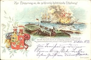 Bild des Verkufers fr Postkarte Carte Postale Schleswig Erinnerung an die schleswig-holsteinische Erhebung Linienschiffe zum Verkauf von Versandhandel Boeger