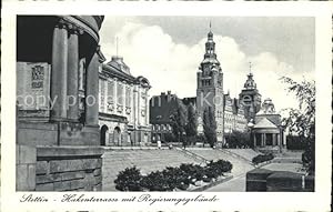 Postkarte Carte Postale Stettin Westpommern Hakenterrasse mit Regierungsgebäude